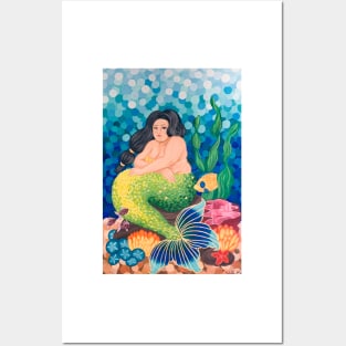 Halelehua Mermaid Hawaiian Goddess Posters and Art